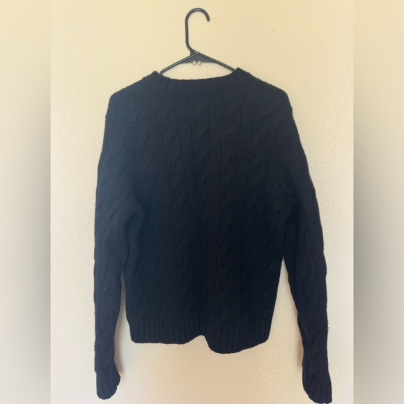 Ralph Lauren Rugby Vintage Black Cable Knit Sweater - Picture 2 of 3